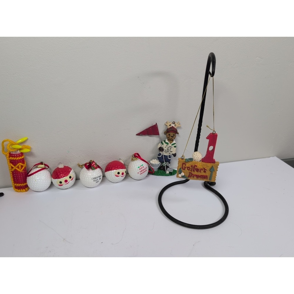 Vintage Christmas Ornaments Golf Golfer‎ Theme Ornament Lot Kitsch